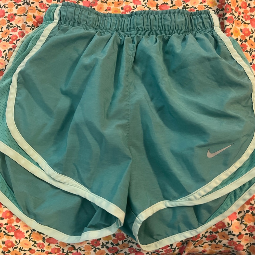 Nike Aqua Blue Athletic Shorts with Mint Green Accents